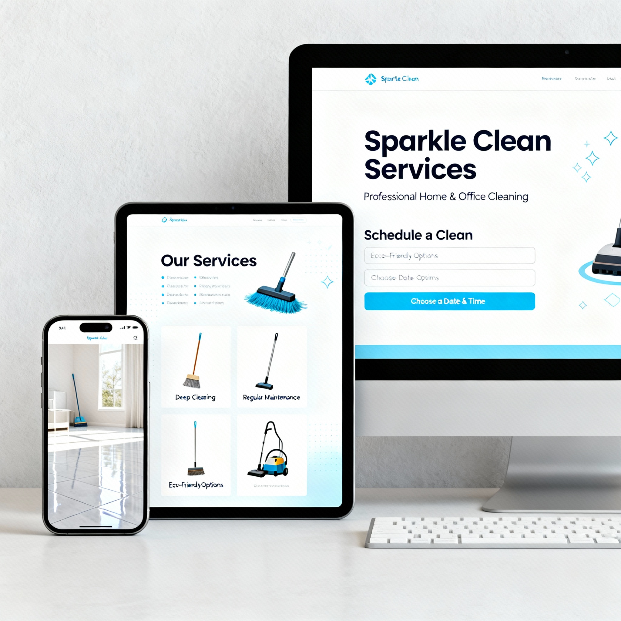 web design mockup - Cleaners Web Design